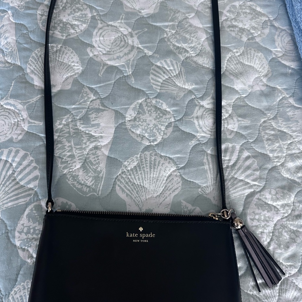 Kate Spade Black Leather Zip Tote